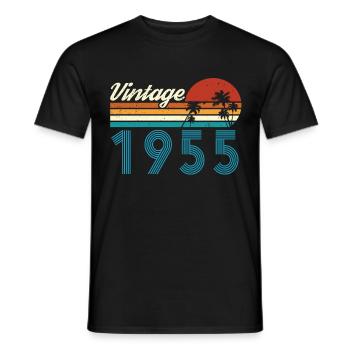 Vintage 1955 Vintage Birthday Retro Vintage - Men's T-Shirt - black - Front - AI Model Male 178 light (178cm)