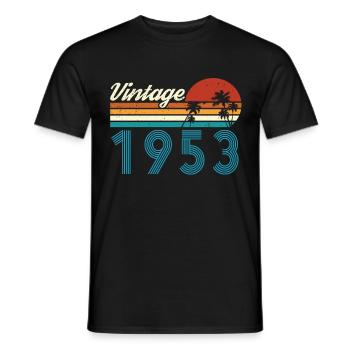 Vintage 1953 Vintage Anniversaire Rétro Vintage - T-shirt homme - noir - Devant - AI Model Male 178 light (178cm)