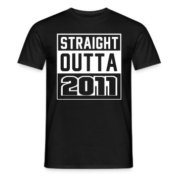 Straight Outta 2011 Geburtstag 2011 Geboren 2011 - Männer T-Shirt - Schwarz - Vorne - AI Model Male 178 light (178cm)