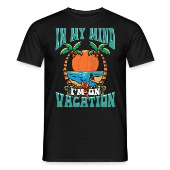Dans ma tête suis-je en vacances - T-shirt homme - noir - Devant - AI Model Male 178 light (178cm)