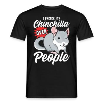 Chinchilla À propos des gens - T-shirt homme - noir - Devant - AI Model Male 178 light (178cm)