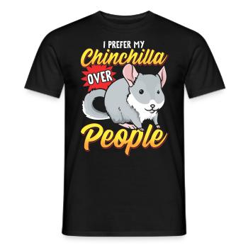 Chinchilla À propos des gens - T-shirt homme - noir - Devant - AI Model Male 178 light (178cm)