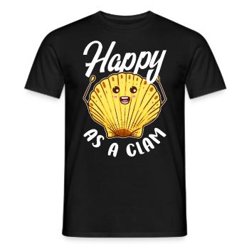 Happy as a clam - Men's T-Shirt - black - Front - AI Model Male 178 light (178cm)