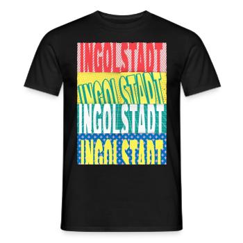 Ingolstadt Deutschland Stadt Schrift Skyline - Männer T-Shirt - Schwarz - Vorne - AI Model Male 178 light (178cm)