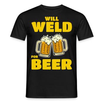 Welding Welder Metal Construction Ironworker Beer - Men's T-Shirt - black - Front - AI Model Male 178 light (178cm)