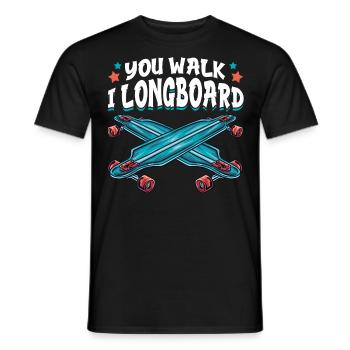 Du Gehst Ich Longboard Lustiges Longboarding - Männer T-Shirt - Schwarz - Vorne - AI Model Male 178 light (178cm)