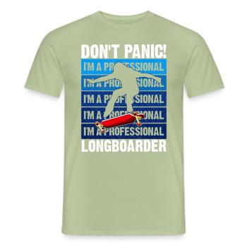 Lonagboarding Je suis un longboarder - T-shirt homme - vert sauge - Devant - AI Model Male 178 light (178cm)