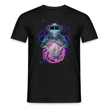 Origami d’astronaute artistique spatial - T-shirt homme - noir - Devant - AI Model Male 178 light (178cm)