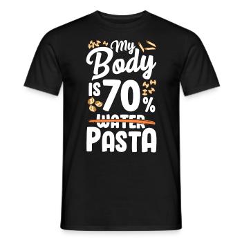 Mein Körper Besteht Zu 70 % Aus Nudeln - Männer T-Shirt - Schwarz - Vorne - AI Model Male 178 light (178cm)