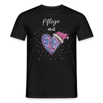 Pflegerin Mit Herz Pflege Weihnachtszeit Advent - Männer T-Shirt - Schwarz - Vorne - AI Model Male 178 light (178cm)