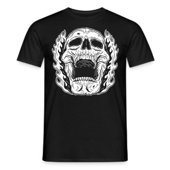 Skull Skull Horror Skeleton Halloween Metal - Men's T-Shirt - black - Front - AI Model Male 178 light (178cm)