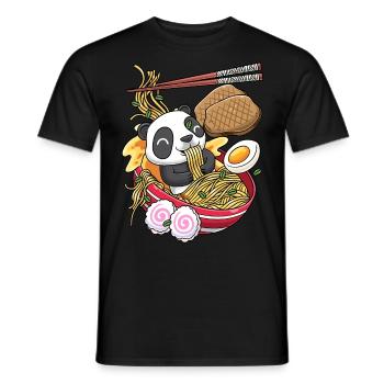 Kawaii Panda Bear Ramen Noodles Anime Amateurs - T-shirt homme - noir - Devant - AI Model Male 178 light (178cm)