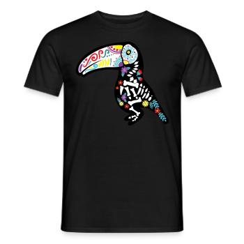 Tukan Bird Dia De Los Muertos - T-shirt homme - noir - Devant - AI Model Male 178 light (178cm)