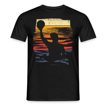 Retro Wasserball Vintage Wassersport - Männer T-Shirt - Schwarz - Vorne - AI Model Male 178 light (178cm)