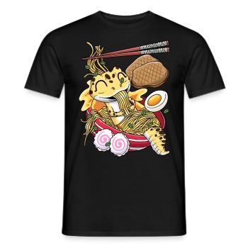 Kawaii Léopard Gecko Lézard Ramen - T-shirt homme - noir - Devant - AI Model Male 178 light (178cm)