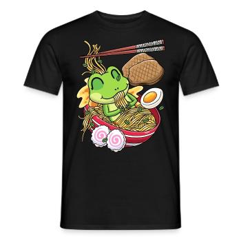Kawaii Frosch Ramen Nudeln Japanisches Essen - Männer T-Shirt - Schwarz - Vorne - AI Model Male 178 light (178cm)
