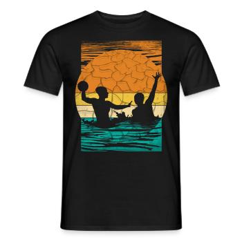 Retro Wasserball Vintage Wassersport - Männer T-Shirt - Schwarz - Vorne - AI Model Male 178 light (178cm)