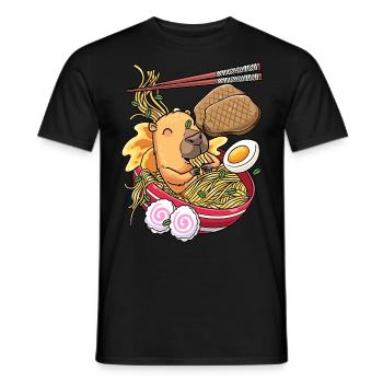 Kawaii Capybara Ramen-nudeln Japanisches Essen - Männer T-Shirt - Schwarz - Vorne - AI Model Male 178 light (178cm)