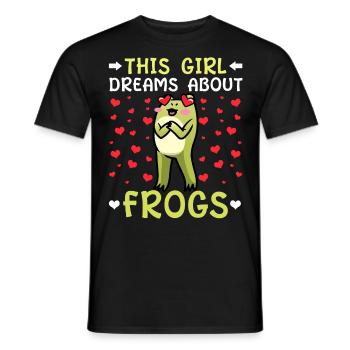 Frosch Mädchen - Männer T-Shirt - Schwarz - Vorne - AI Model Male 178 light (178cm)