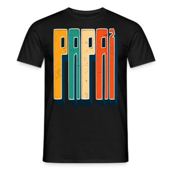 Papa 2 Father of Two Two Father's Day Twins - Men's T-Shirt - black - Front - AI Model Male 178 light (178cm)