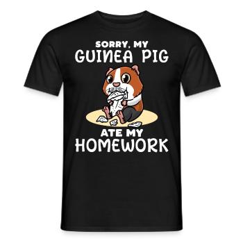 Meerschweinchen Hat Meine Hausaufgaben Gegessen - Männer T-Shirt - Schwarz - Vorne - AI Model Male 178 light (178cm)