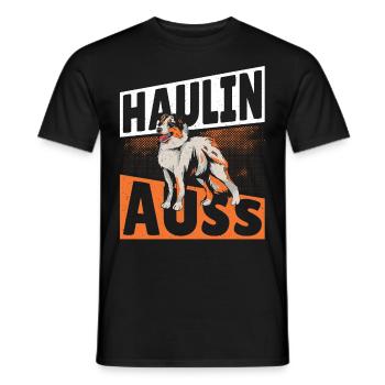 Haulin Auss Aussie Australian Cattle Dog - Men's T-Shirt - black - Front - AI Model Male 178 light (178cm)