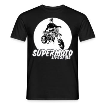 Supermoto / Supermotard / Supermoto Wheelie Biker - Men's T-Shirt - black - Front - AI Model Male 178 light (178cm)
