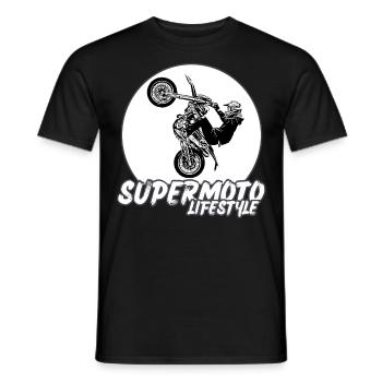 Supermoto / Supermotard / Supermoto Wheelie Biker - Men's T-Shirt - black - Front - AI Model Male 178 light (178cm)