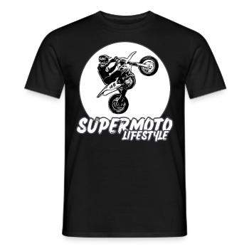 Supermoto / Supermotard / Supermoto Wheelie Biker - Men's T-Shirt - black - Front - AI Model Male 178 light (178cm)