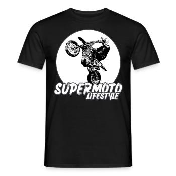 Supermoto / Supermotard / Supermoto Wheelie Biker - Men's T-Shirt - black - Front - AI Model Male 178 light (178cm)