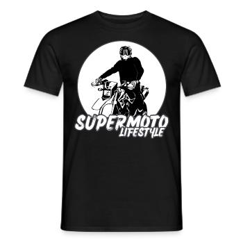 Supermoto / Supermotard / Supermoto Wheelie Biker - Men's T-Shirt - black - Front - AI Model Male 178 light (178cm)