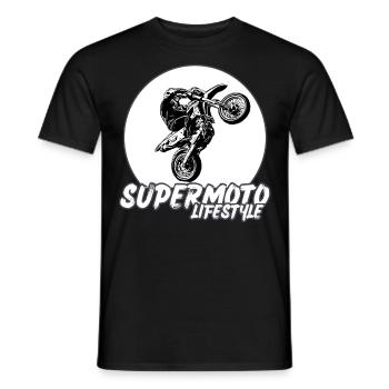 Supermoto / Supermotard / Supermoto Wheelie Bikers - Men's T-Shirt - black - Front - AI Model Male 178 light (178cm)