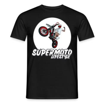 Supermoto / Supermotard / Supermoto Wheelie Bikers - Men's T-Shirt - black - Front - AI Model Male 178 light (178cm)