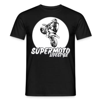 Supermoto / Supermotard / Supermoto Wheelie Biker - Men's T-Shirt - black - Front - AI Model Male 178 light (178cm)