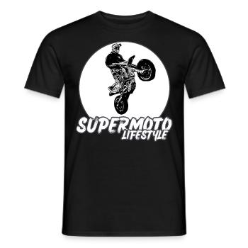 Supermoto / Supermotard / Supermoto Wheelie Bikers - Men's T-Shirt - black - Front - AI Model Male 178 light (178cm)