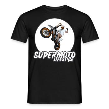 Supermotard / Supermotard / Supermotard Wheelie Bikers - T-shirt homme - noir - Devant - AI Model Male 178 light (178cm)