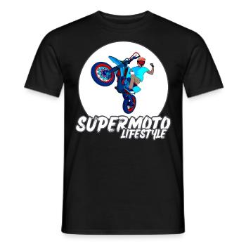 Supermoto / Supermotard / Supermoto Wheelie Bikers - Men's T-Shirt - black - Front - AI Model Male 178 light (178cm)