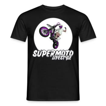 Supermoto / Supermotard / Supermoto Wheelie Biker - Men's T-Shirt - black - Front - AI Model Male 178 light (178cm)