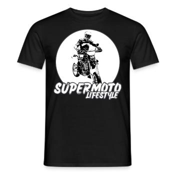 Supermoto / Supermotard / Supermoto Wheelie Biker - Men's T-Shirt - black - Front - AI Model Male 178 light (178cm)