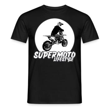 Supermoto / Supermotard / Supermoto Wheelie Biker - Men's T-Shirt - black - Front - AI Model Male 178 light (178cm)