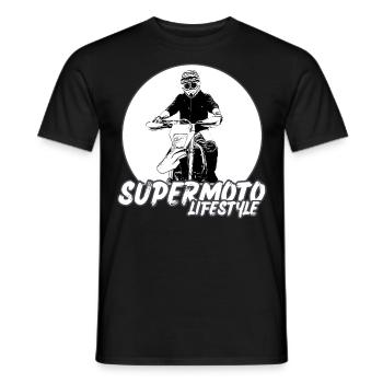 Supermoto / Supermotard / Supermoto Wheelie Biker - Men's T-Shirt - black - Front - AI Model Male 178 light (178cm)