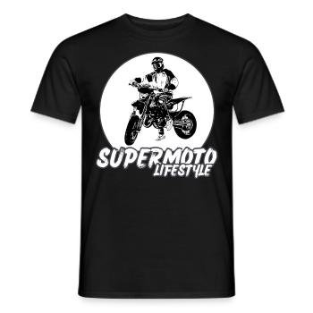 Supermoto / Supermotard / Supermoto Wheelie Biker - Men's T-Shirt - black - Front - AI Model Male 178 light (178cm)