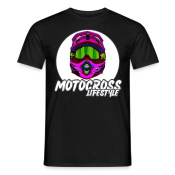 Motocross / Enduro / Freestyle mx / Dirtbike retro - Men's T-Shirt - black - Front - AI Model Male 178 light (178cm)