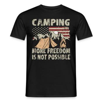 Camping More Freedom Not Possible Outdoor Camper - Männer T-Shirt - Schwarz - Vorne - AI Model Male 178 light (178cm)