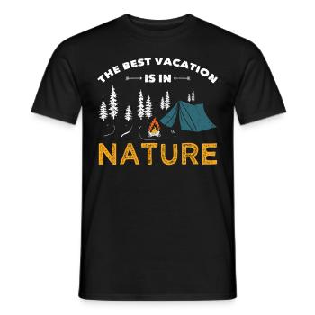 Camping Les meilleures vacances sont dans la nature camper - T-shirt homme - noir - Devant - AI Model Male 178 light (178cm)