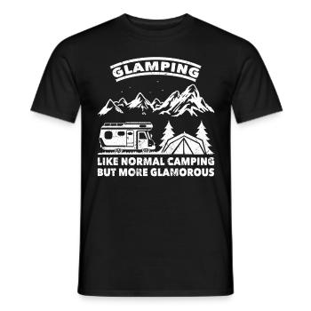 Camper Glamping Like Normal Camping More Glamorous - Men's T-Shirt - black - Front - AI Model Male 178 light (178cm)