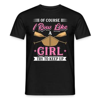 Je rame comme une rameuse - T-shirt homme - noir - Devant - AI Model Male 178 light (178cm)