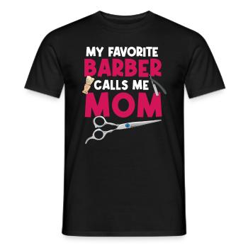 Mon barbier préféré m’appelle maman coiffeuse - T-shirt homme - noir - Devant - AI Model Male 178 light (178cm)