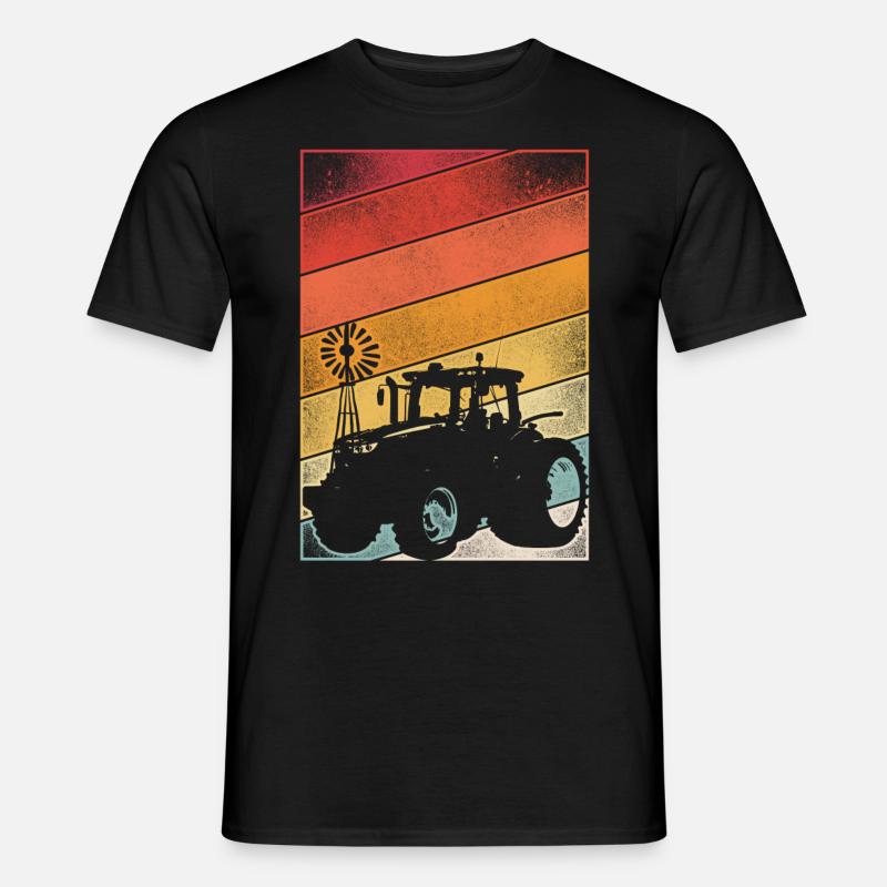 Farming Farmer Retro Tractor - Men's T-Shirt - black