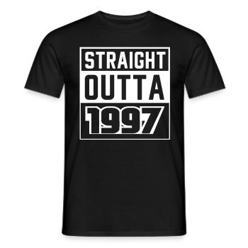 Straight Outta 1997 Geburtstag 1997 Geboren 1997 - Männer T-Shirt - Schwarz - Vorne - AI Model Male 178 light (178cm)